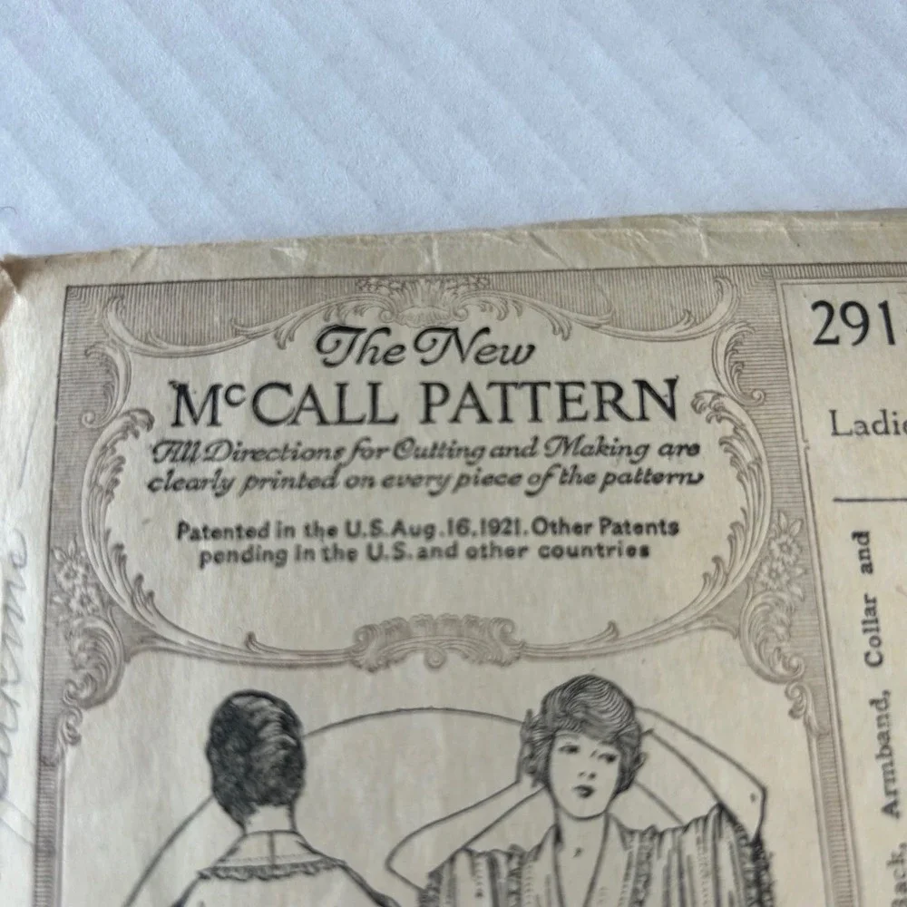 McCall Antique Early 1900's Pattern #2914 Ladies/Misses‎ Negligee Size S